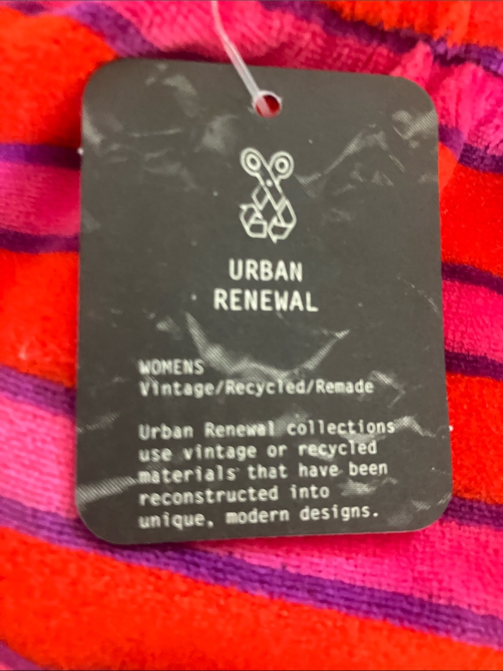 URBAN RENEWAL Terrycloth Retro Red+Pink+Purple Striped Strapless Romper M NWT - Picture 10 of 10
